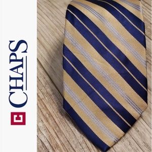 NWOT Chaps 100% Silk Navy/Gold Neck Tie